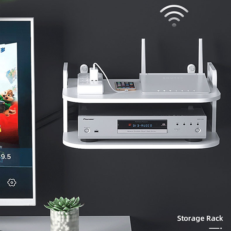 Desk Setup Tv - Wandmontiertes Router-Kabel-Organizer-Regal Belüftet Ordentliche Aufstellung für