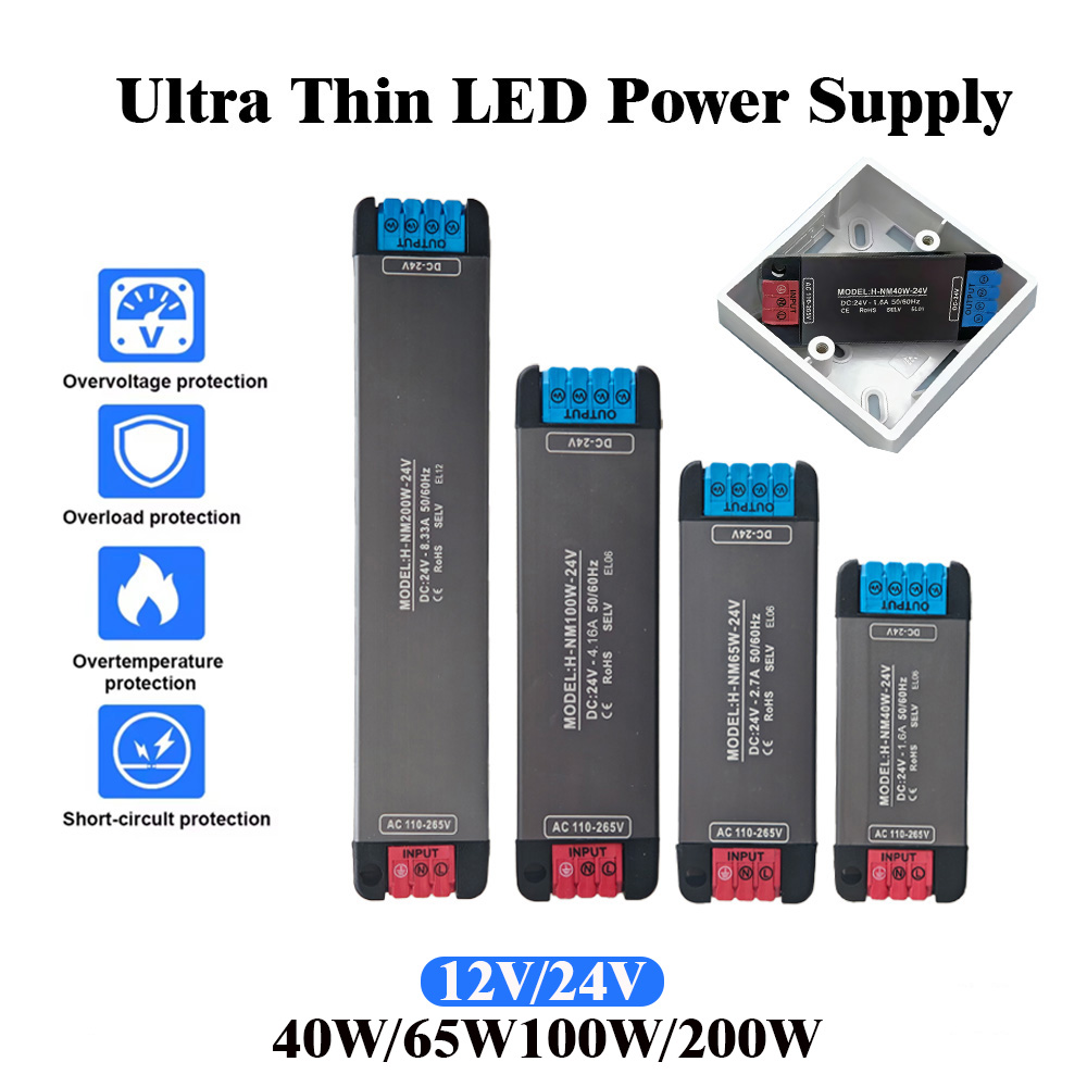 Power Strip Flat - DC24V 200W 100W 65W 40W Ultraflacher