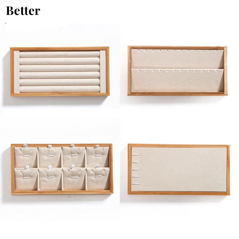 Drawer Organizer Bamboo - Bambus Beige Schmuck Ringe Display Halter