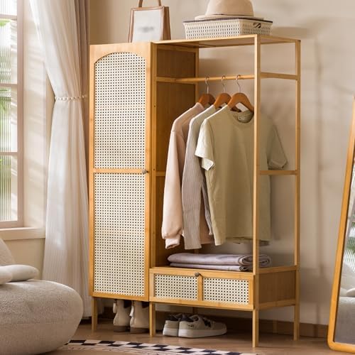Drawer Organizer Bamboo - Minimalistischer freistehender Kleiderständer aus Bambus mit