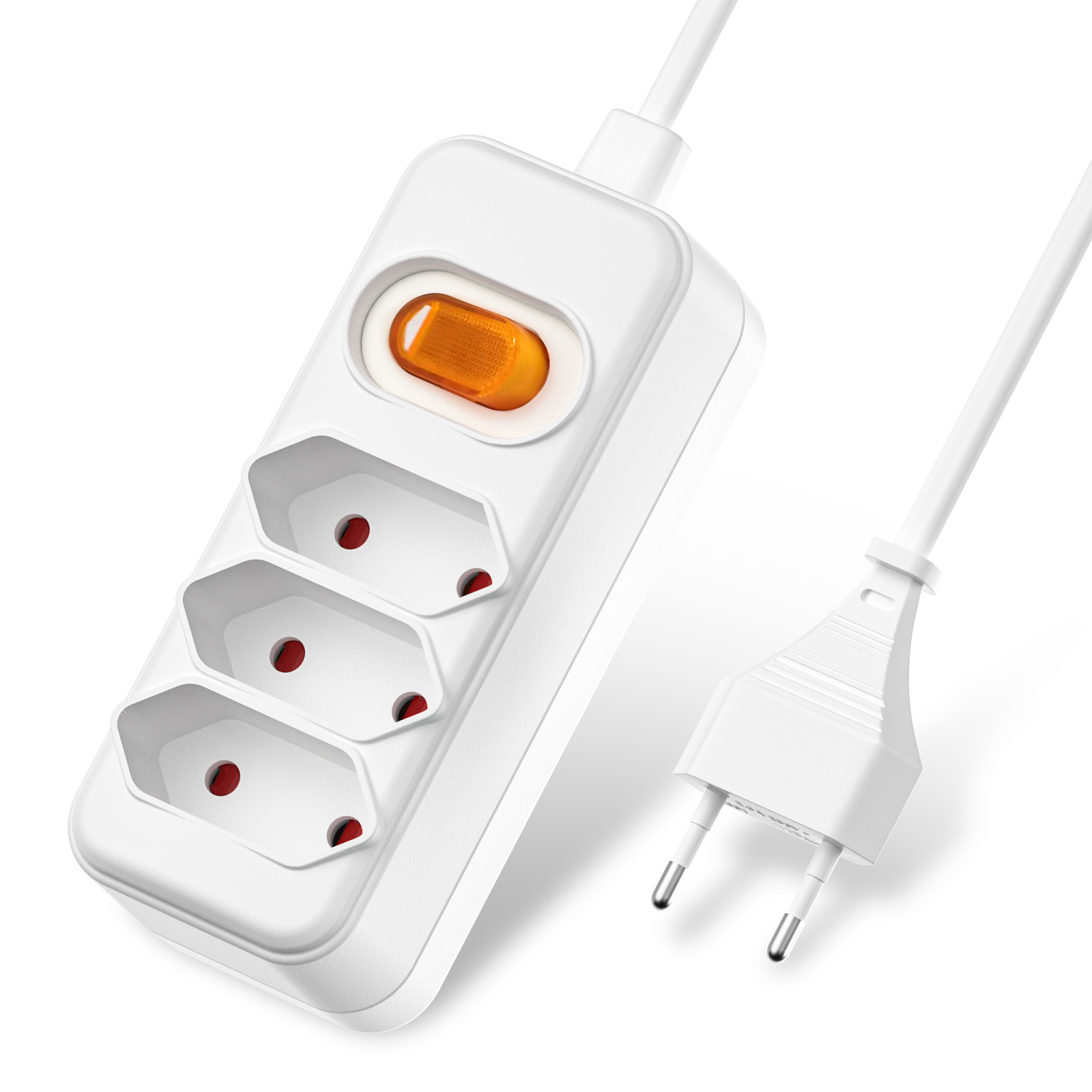 Power Strip Flat - Europäische 2-polige EU-Steckdose mit 2 m