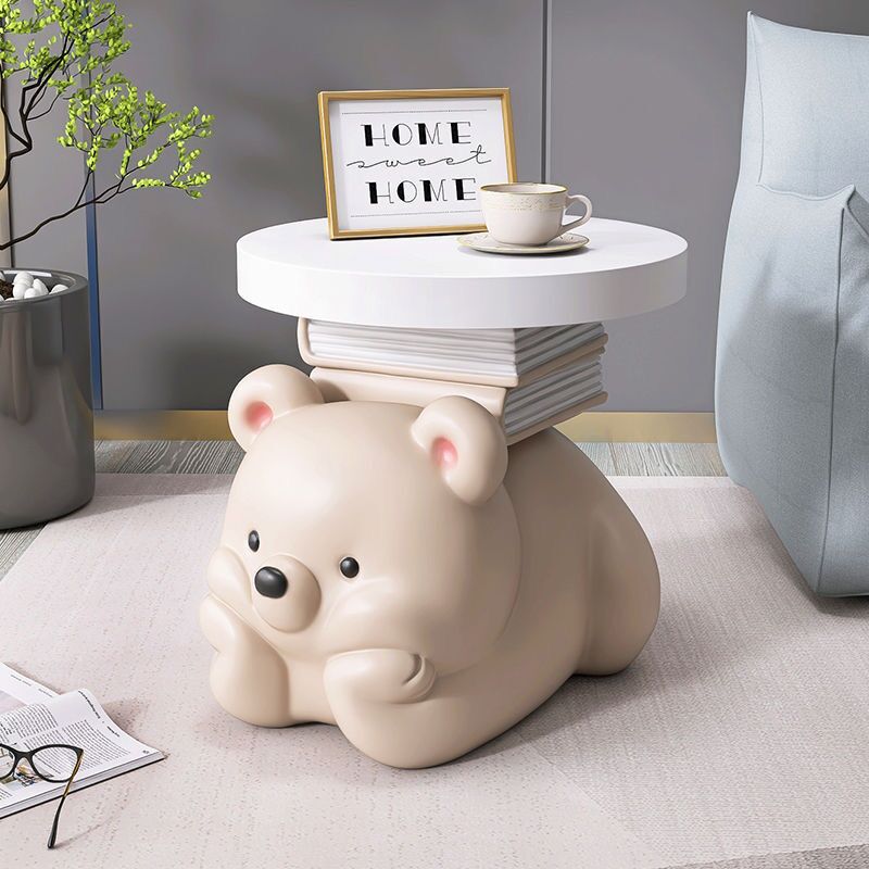 Desk Setup Minimalist - Cremefarbene Bären-Fußbodendekoration für das Wohnzimmer, Wohnaccessoires,