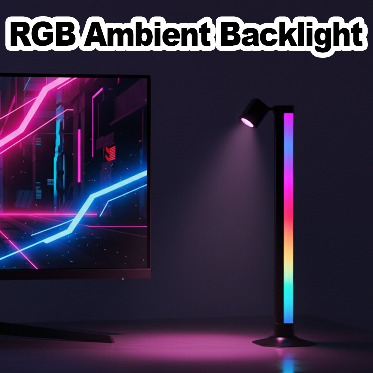 Desk Setup Tv - Smarte LED-Lichtleiste RGB mit Musik-Synchronisation, App-Steuerung,
