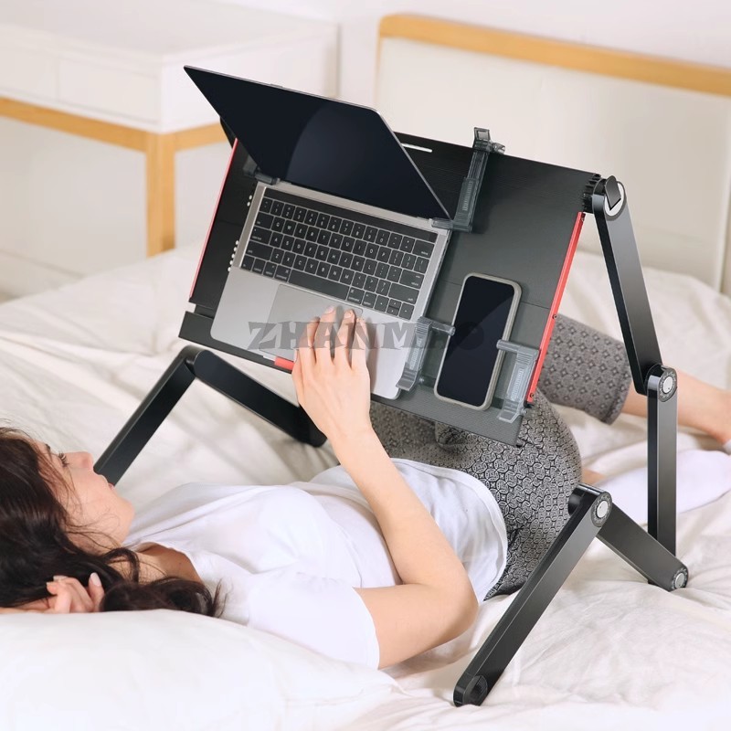 Desk Setup For Laptop - Flache Liegung auf dem Bett, Laptop-Schreibtisch,