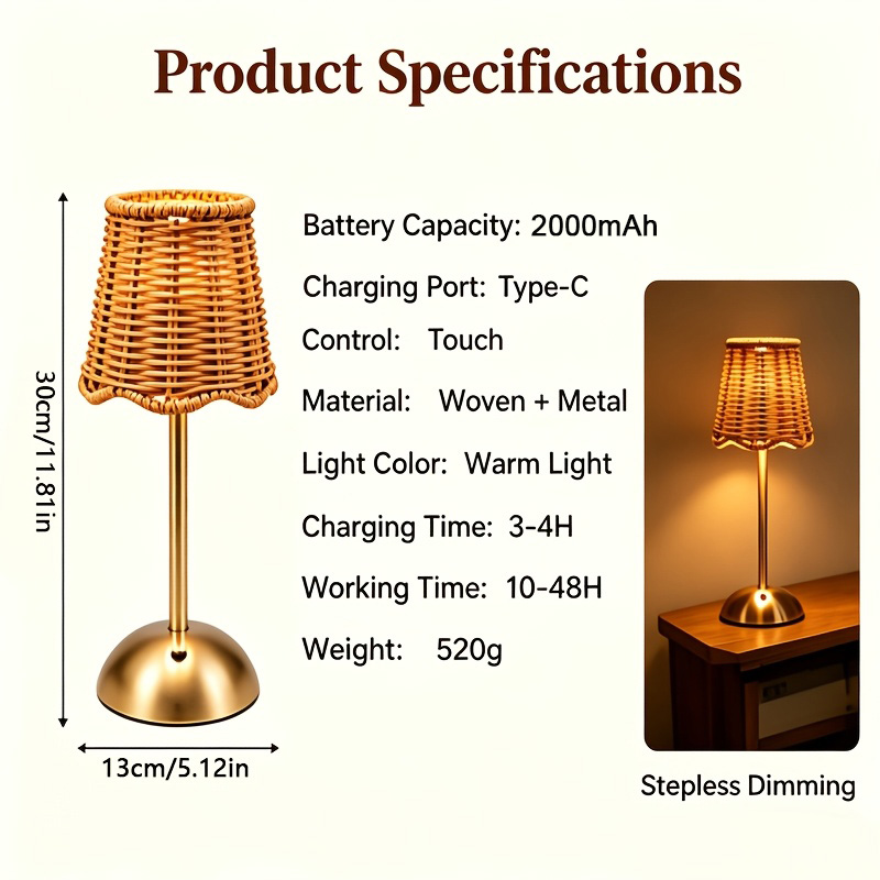 Böhmische Geflochtene Rattan-K – Desk Setup Light Bewertung und Preis