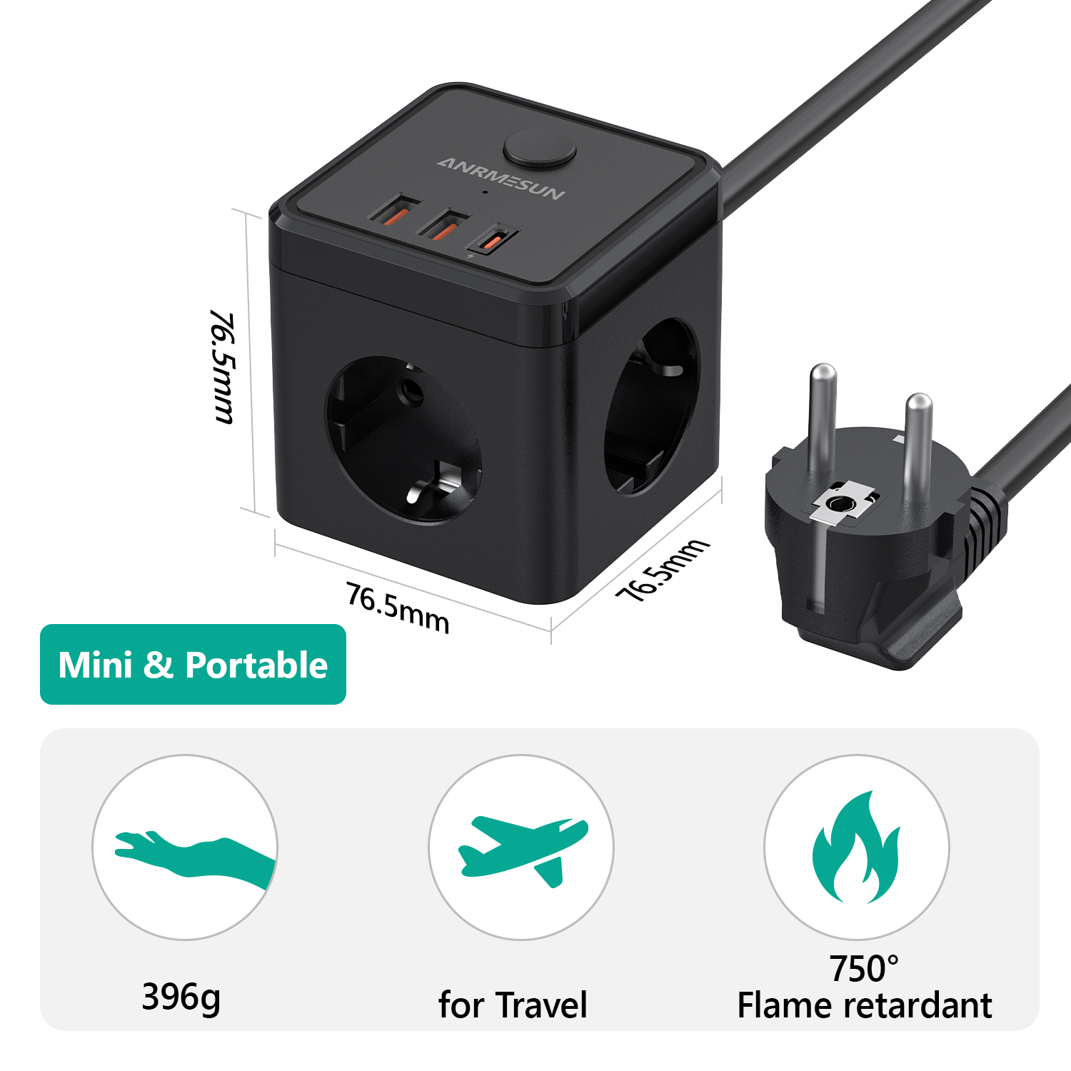 6-in-1 Steckdosenleiste mit 2M – Power Strip Flat Bewertung und Preis