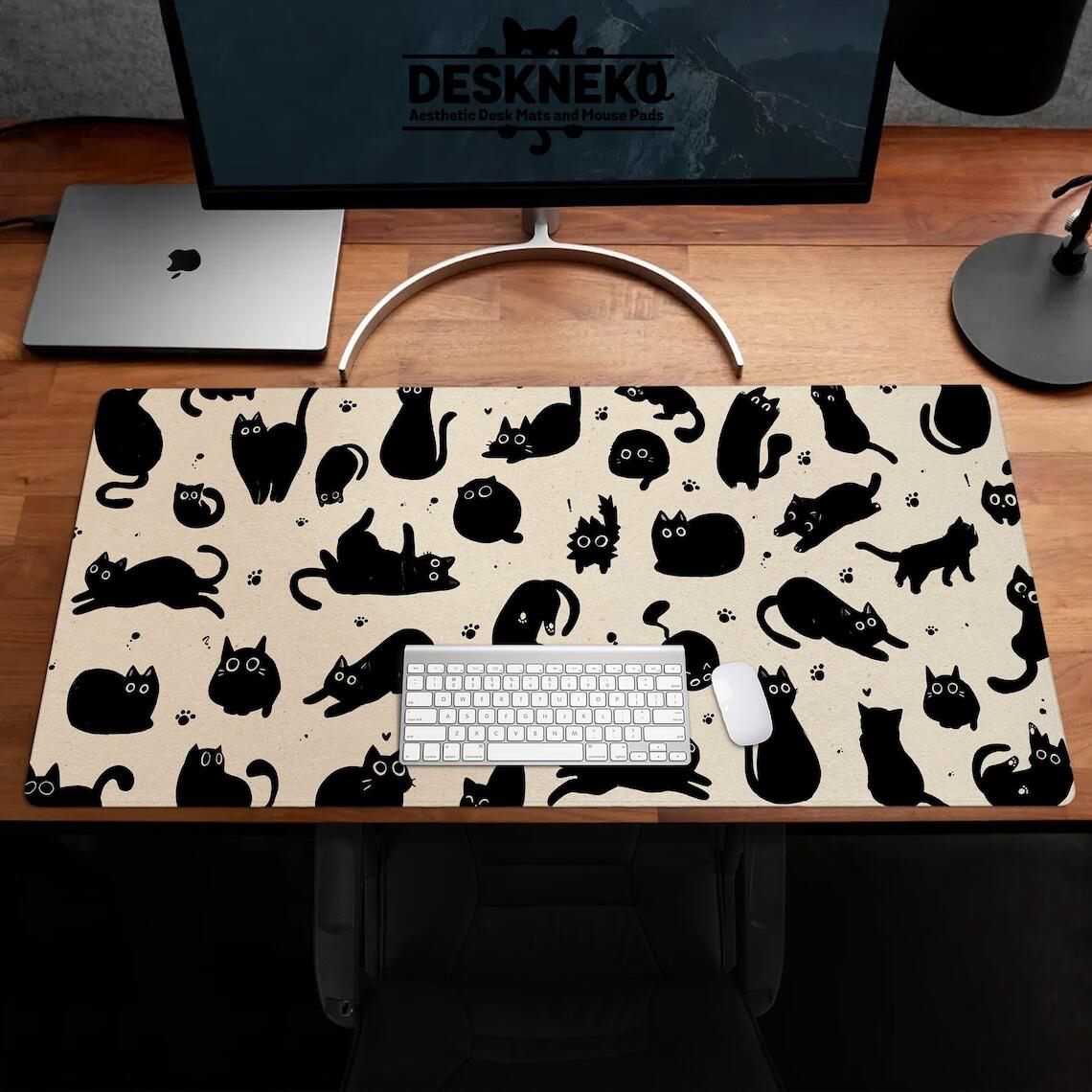 Süße schwarze Katze Schreibtis – Desk Setup Pink Bewertung und Preis