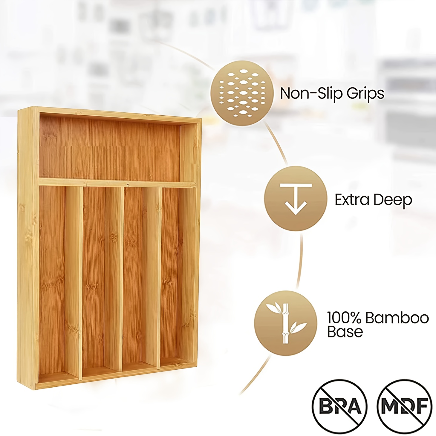 Bambus Küchenschubladenorganiz – Drawer Organizer Bamboo Bewertung und Preis