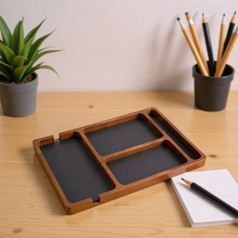 Massivholz-Aufbewahrungstablet – Desk Setup Minimalist Bewertung und Preis