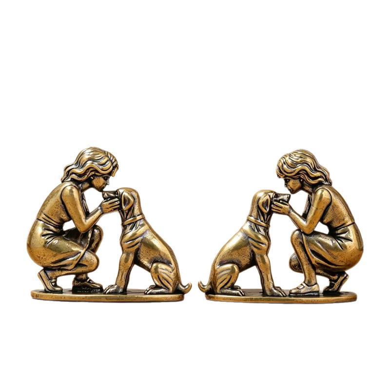 Messingstatue von Mädchen und  – Desk Setup Retro Bewertung und Preis
