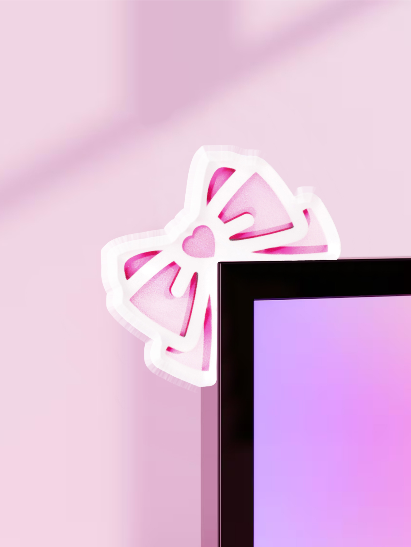 Kawaii Schleifen-Monitor-Dekor – Desk Setup Pink Bewertung und Preis